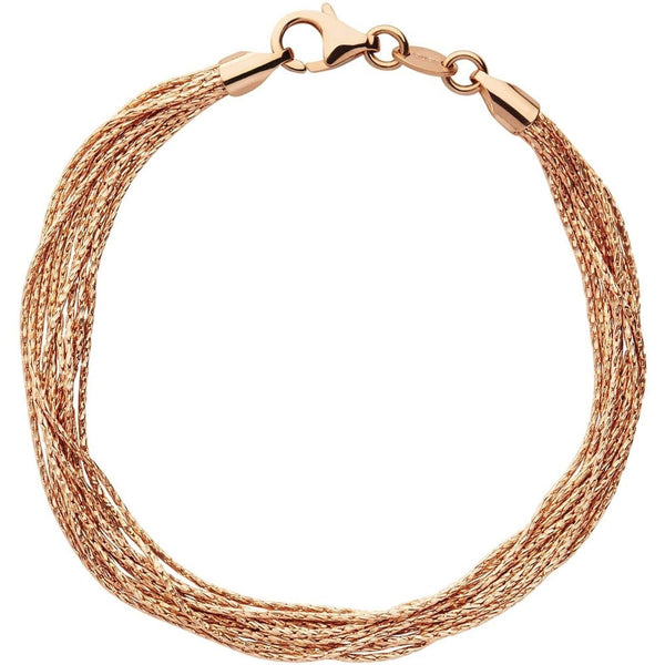 LINKS OF LONDON Ladies Rose Gold Vermeil Silk 10 Row Rope Bracelet RRP200 NEW