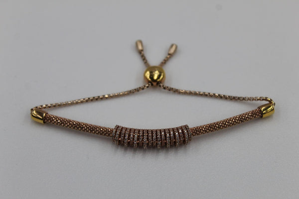 LINKS OF LONDON Rose Gold Vermeil Sapphire Starlight Crown Bracelet RRP410 NEW