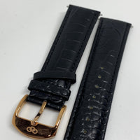 LINKS OF LONDON Men's Black Leather 22mm Croc Rose Gold Watch Strap NEW RRP110