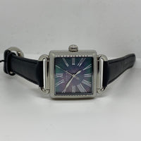 LINKS OF LONDON Ladies Silver Square Analogue Black Strap Watch NEW RRP635