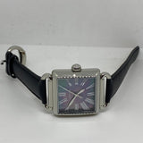 LINKS OF LONDON Ladies Silver Square Analogue Black Strap Watch NEW RRP635