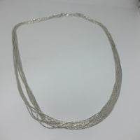 LINKS OF LONDON Ladies Silver Necklace Chain 45mm 10-Row Silk NEW RRP495