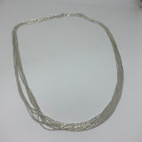 LINKS OF LONDON Ladies Silver Necklace Chain 45mm 10-Row Silk NEW RRP495