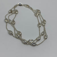 LINKS OF LONDON Ladies Silver Bracelet Chain Essential Beaded 3-Row NEW RRP140