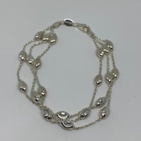 LINKS OF LONDON Ladies Silver Bracelet Chain Essential Beaded 3-Row NEW RRP140