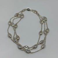 LINKS OF LONDON Ladies Silver Bracelet Chain Essential Beaded 3-Row NEW RRP140