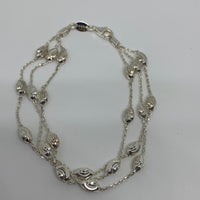 LINKS OF LONDON Ladies Silver Bracelet Chain Essential Beaded 3-Row NEW RRP140