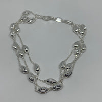 LINKS OF LONDON Ladies Silver Bracelet Beaded Essential 3Row L NEW RRP215