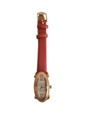 LINKS OF LONDON Ladies Red Leather Rose Gold St. Steel Oval Allegra Watch S NEW