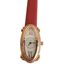 LINKS OF LONDON Ladies Red Leather Rose Gold St. Steel Oval Allegra Watch S NEW