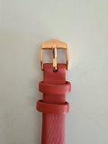 LINKS OF LONDON Ladies Red Leather Rose Gold St. Steel Oval Allegra Watch S NEW