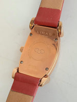 LINKS OF LONDON Ladies Red Leather Rose Gold St. Steel Oval Allegra Watch S NEW