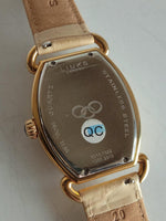 LINKS OF LONDON Ladies Gold Plated White Leather Driver Eclipse Watch L NEW