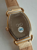 LINKS OF LONDON Ladies Gold Plated White Leather Driver Eclipse Watch L NEW