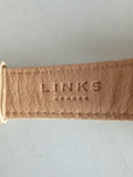 LINKS OF LONDON Ladies Gold Plated White Leather Driver Eclipse Watch L NEW