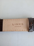 LINKS OF LONDON Ladies Brown Leather Croc St. Steel 22mm Watch Strap OS NEW