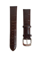LINKS OF LONDON Ladies Dark Brown Leather Croc St. Steel 18mm Watch Strap OS NEW