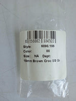 LINKS OF LONDON Ladies Dark Brown Leather Croc St. Steel 18mm Watch Strap OS NEW