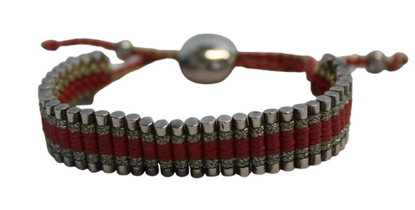 LINKS OF LONDON Ladies Pink Sterling Silver Aeoyf Knit 4 Rows Bracelet OS NEW