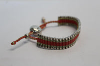 LINKS OF LONDON Ladies Pink Sterling Silver Aeoyf Knit 4 Rows Bracelet OS NEW