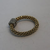 LINKS OF LONDON Ladies Sterling Silver 925 Stardust Beaded YGP/CZ Ring N NEW