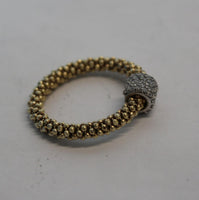 LINKS OF LONDON Ladies Sterling Silver 925 Stardust Beaded YGP/CZ Ring N NEW