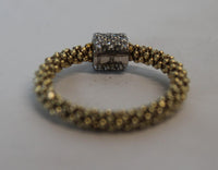 LINKS OF LONDON Ladies Sterling Silver 925 Stardust Beaded YGP/CZ Ring N NEW