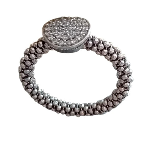 LINKS OF LONDON Ladies Sterling Silver 925 Stardust Round CZ Beaded Ring N NEW