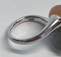 LINKS OF LONDON Ladies Sterling Silver Orange Grey Signature Moon Ring P NEW