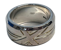 LINKS OF LONDON Men's Sterling Silver 925 2012 Union Jack Flag Ring S NEW