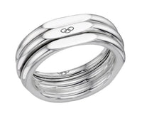 LINKS OF LONDON Men's Sterling Silver 925 20/20 Classic Triple Layer Ring K NEW