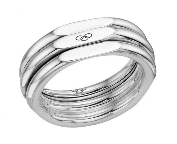 LINKS OF LONDON Men's Sterling Silver 925 20/20 Classic Triple Layer Ring K NEW