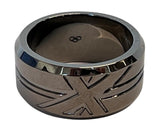 LINKS OF LONDON Men's Sterling Silver Ruthenium Vermeil Union Jack Ring T NEW