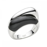 LINKS OF LONDON Ladies Hope Double Sterling Silver 925 & Onyx Ring L NEW