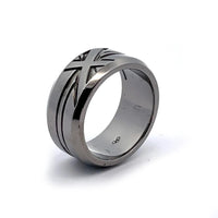 2012 Union Jack Band Ring - Ruthenium Plater - R - Links of London
