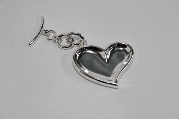 LINKS OF LONDON Handbag Large Charm Thumbprint Silver-Tone Metal Heart NEW