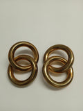 LAURA LOMBARDI Ladies Gold Tone Double Hoop Chain Earrings FAULTY