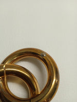 LAURA LOMBARDI Ladies Gold Tone Double Hoop Chain Earrings FAULTY