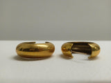 LAURA LOMBARDI Ladies Gold Tone Chunky Hoop Ring Earrings FAULTY