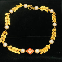 O THONGTHAI X CASABLANCA Choker Yellow Gold Plated Pearl Necklace NEW RRP3600