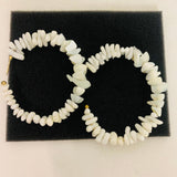 Unbranded Hoop Pearl Stack Beach Hooped Ladies White Earrings NEW RRP110