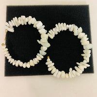 Unbranded Hoop Pearl Stack Beach Hooped Ladies White Earrings NEW RRP110