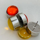 SUNNEI Stud Large Yellow Stone Back To Back Ladies Orange Earrings NEW RRP175