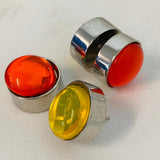 SUNNEI Stud Large Yellow Stone Back To Back Ladies Orange Earrings NEW RRP175