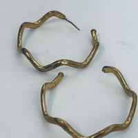 SYLVIA TOLEDANO Hoop Zig Zag Wavey Gold Ladies Earrings NEW RRP105