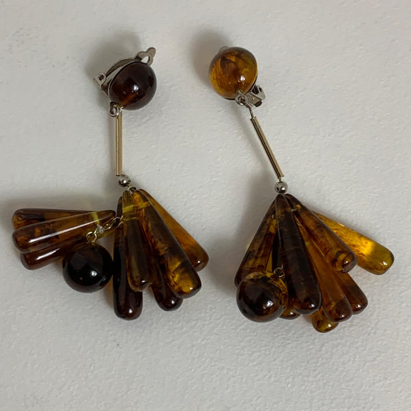 VALET STUDIO Dangle Brown Earrings Ladies Tortoiseshell Teardrops NEW RRP160