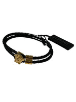VERSACE Black Men's  Rope Medusa Contrast Strap Bracelet NEW