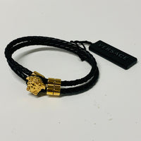 VERSACE Black Men's  Rope Medusa Contrast Strap Bracelet NEW