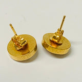 VERSACE Gold Men's  Stud Round Medusa Head Logo Earrings NEW