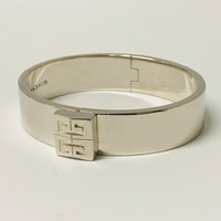 GIVENCHY Silver Men's  Bangle 4G Cuff Logo Lock Bracelet NEW
